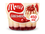 Griesmeelpudding met rode bessensaus en bessen, 450 ml.