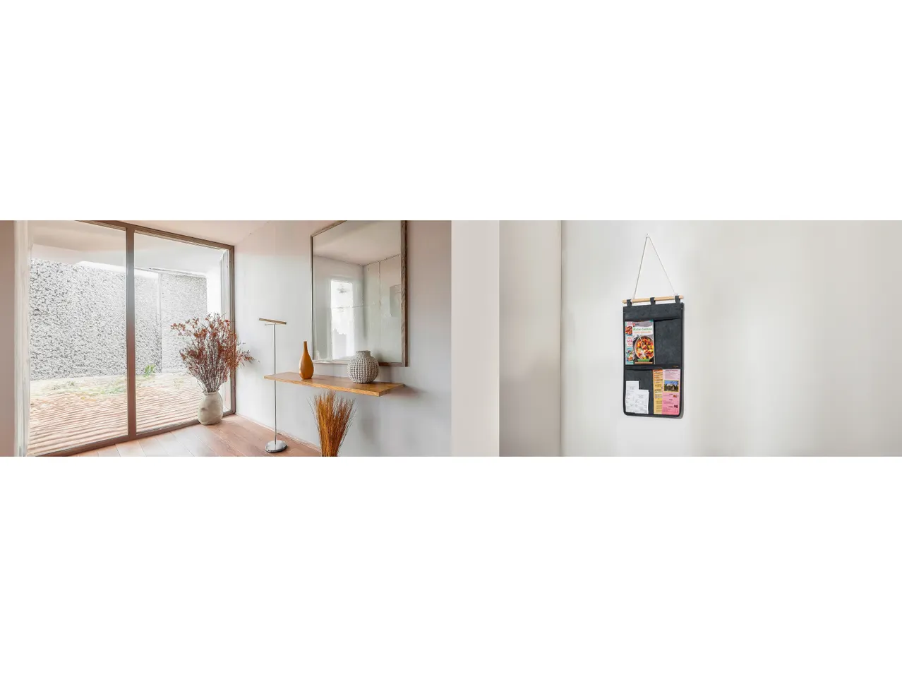 Organizer a parete in stile minimalista moderno.