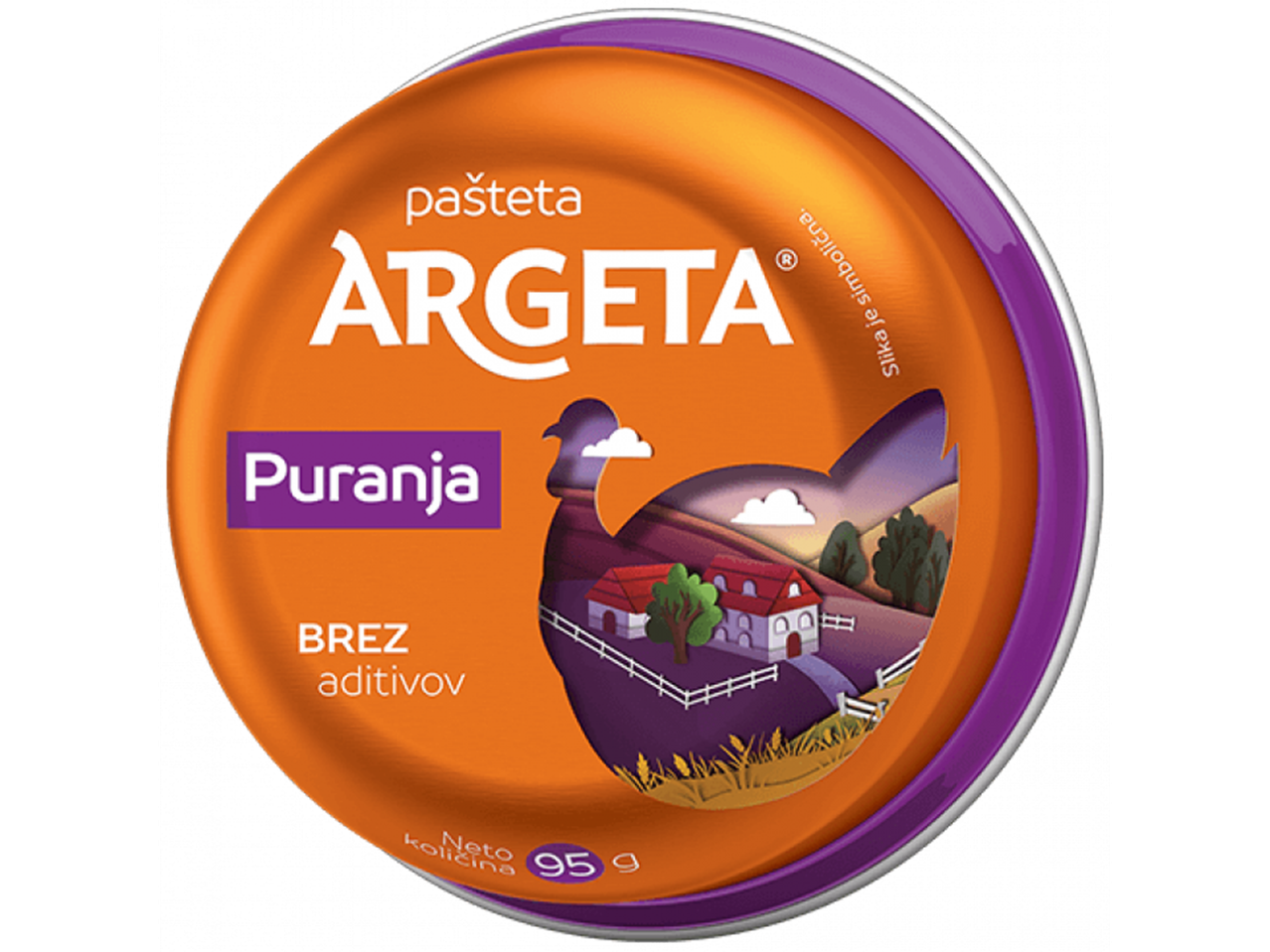 Argeta Puranja pašteta, 95 g, brez dodatkov.