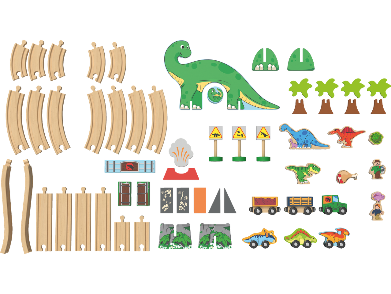 Playtive Kolejka drewniana – dinozaury