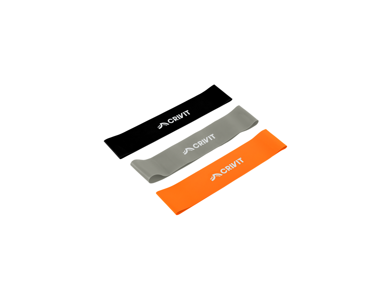 Tri Crivit trake za otpor u crnoj, sivoj i narandžastoj boji.