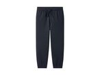 Dark blue sweatpants with an elastic waistband and drawstring