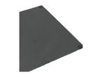 Rectangular slate serving board with small rubber feet on a white background.
