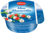 Queijo mini mozzarella Milbona, estilo italiano.