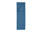 Folded blue waffle-weave kitchen towel