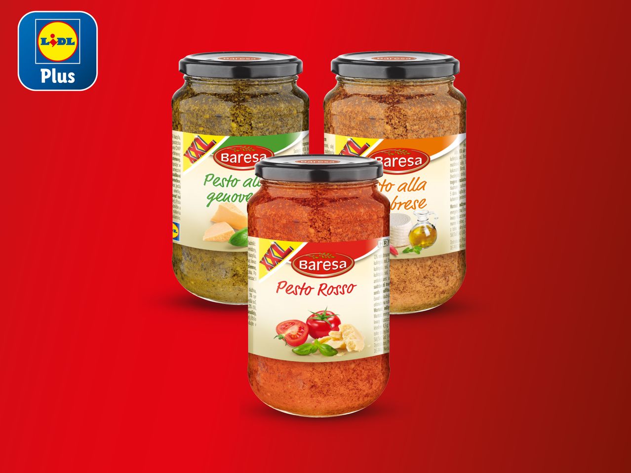Tri staklenke Barilla umaka za tjesteninu u ponudi.