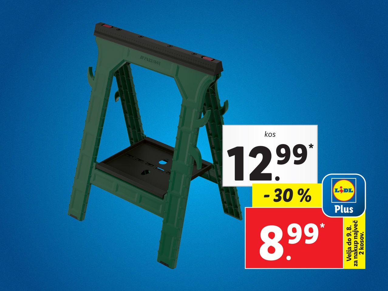 Parkside lesarska kozla, 30% popusta, cena 8,99€.