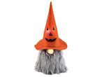 Halloween gnome with an orange pumpkin hat and glowing nose