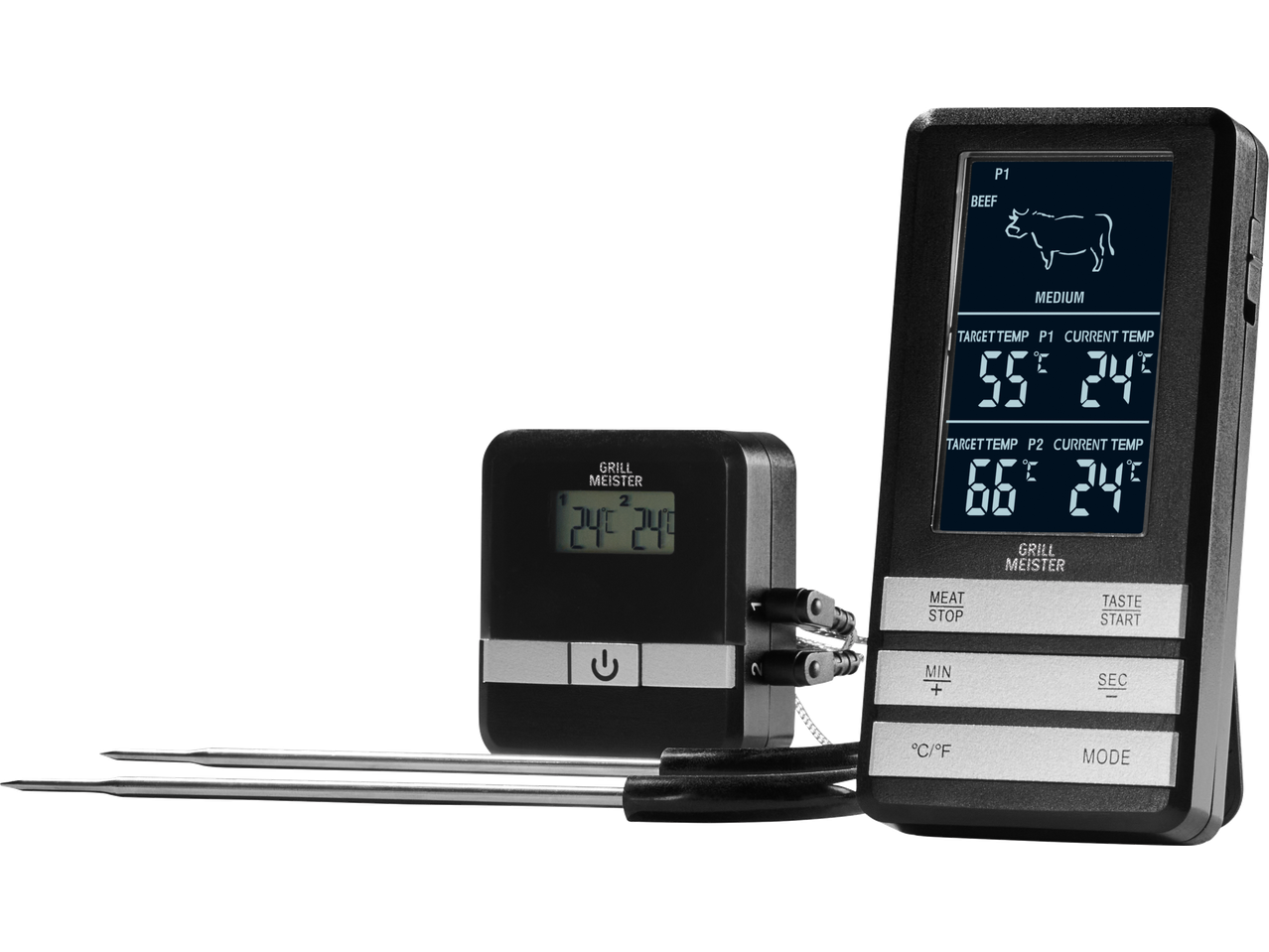 Grillmeister belaidis maisto termometras su dviem zondais ir skaitmeniniu ekranu