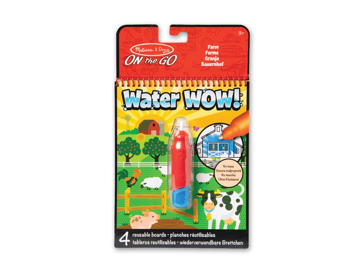 Ein Melissa & Doug Wasser-Wow! Mal-Stift mit Bauernhof-Motiv.