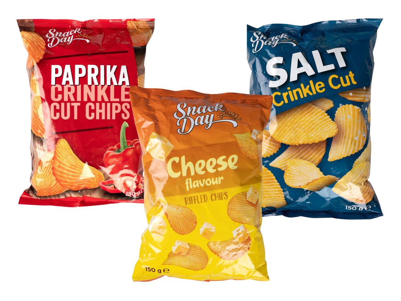 Snack Day: pungi de chipsuri cu aromă de paprika, sare și brânză.