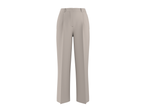 Calças femininas ESMARA em bege claro com pregas frontais.