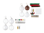 Weihnachtskugel-Bastelset mit Farben, Pinseln, Glitzer, Pfeifenreinigern und Pompons