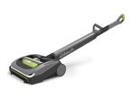 Gtech AirRam vacuum: modern grey and green design.