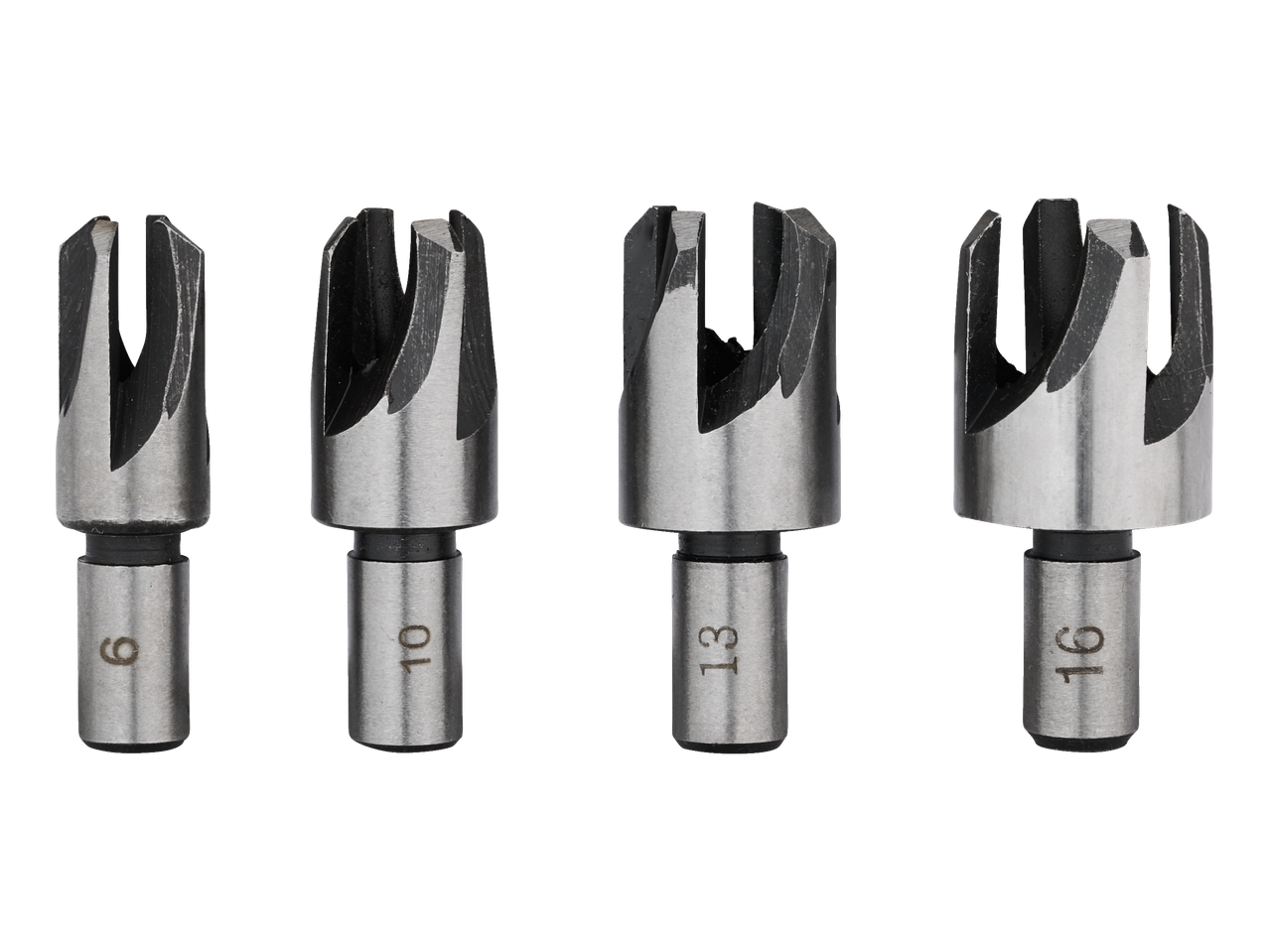Parkside® frezos/grąžtai/antgaliai 4 dydžių: 6, 10, 13 ir 16 mm.