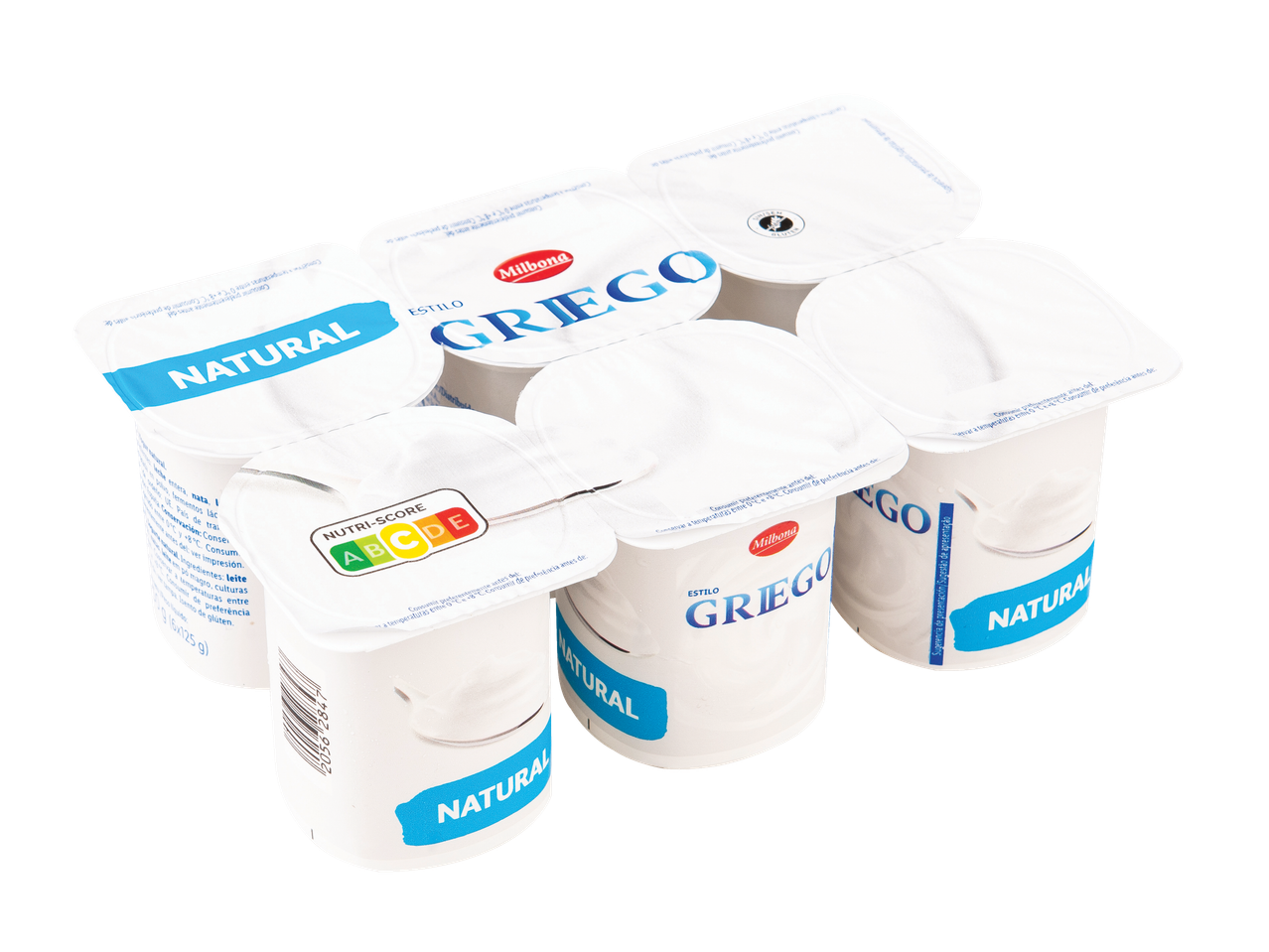 Iogurte Grego Natural Milbona pack de 6 com Nutri-Score A.