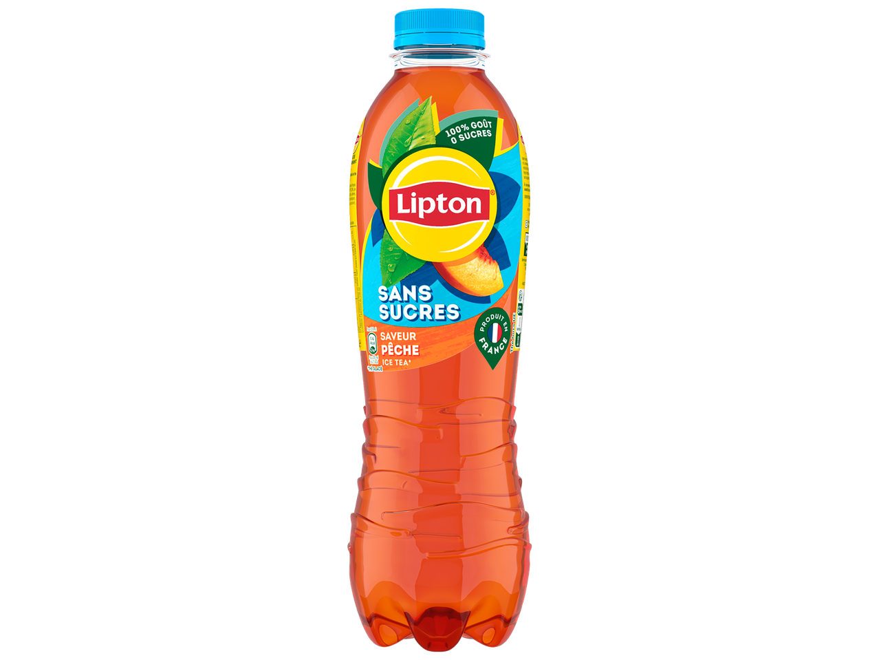 Bouteille de thé glacé à la pêche sans sucre