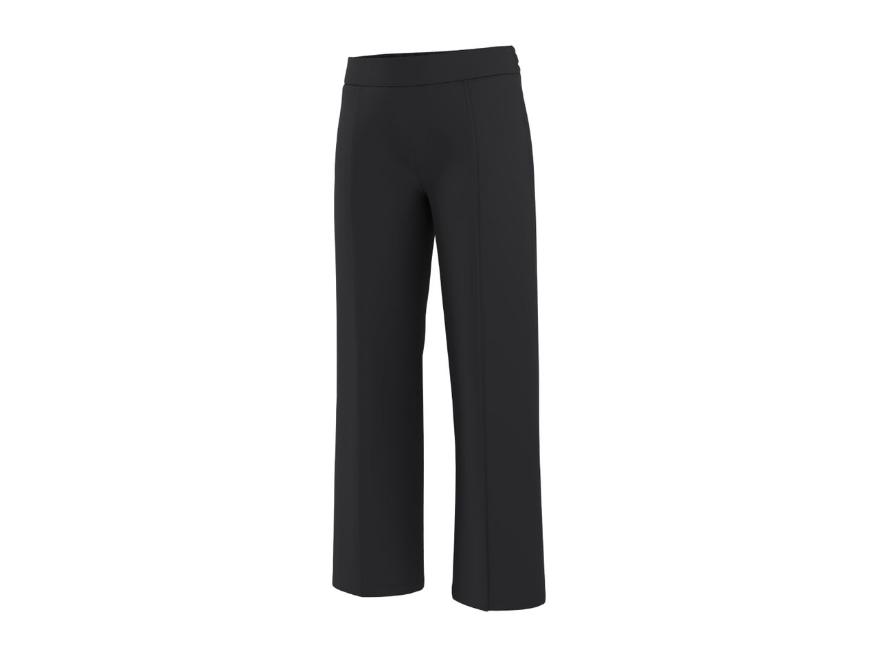 Black wide-leg trousers with a flat waistband