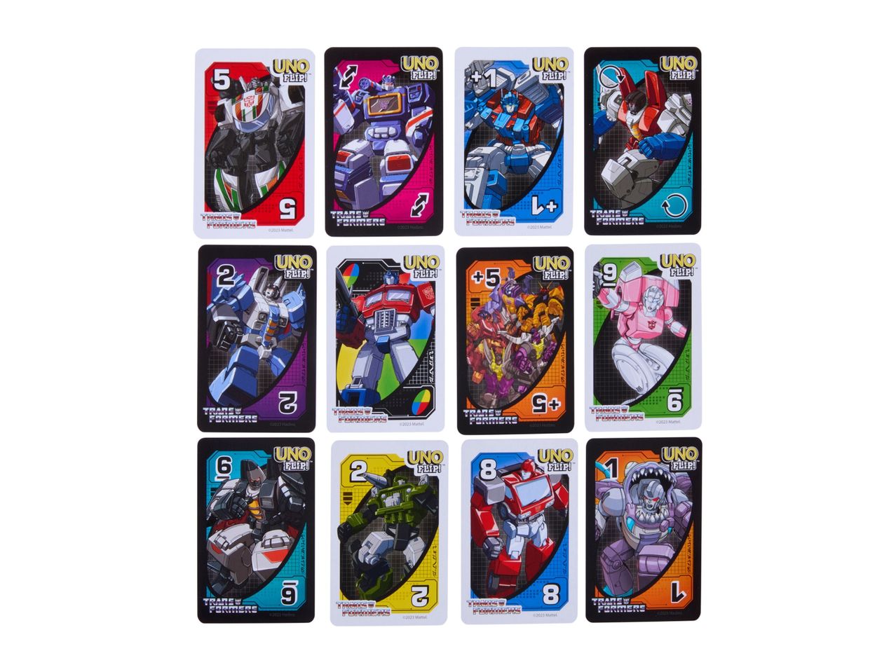 Transformers themed Uno Flip! cards.