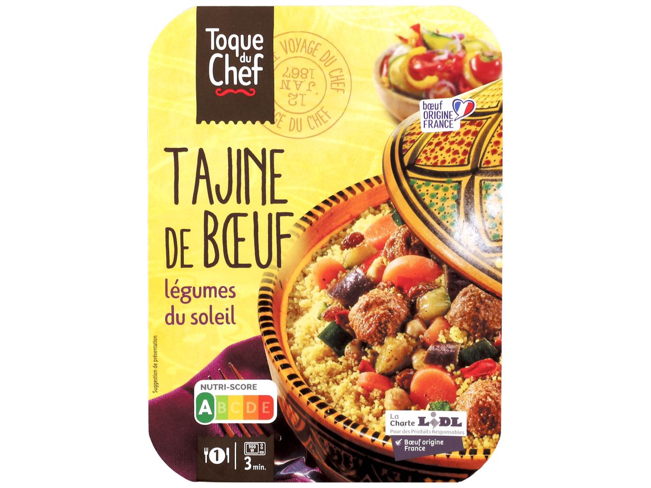 Plat préparé surgelé Tajine de Boeuf de la marque 'Boutique Chef.