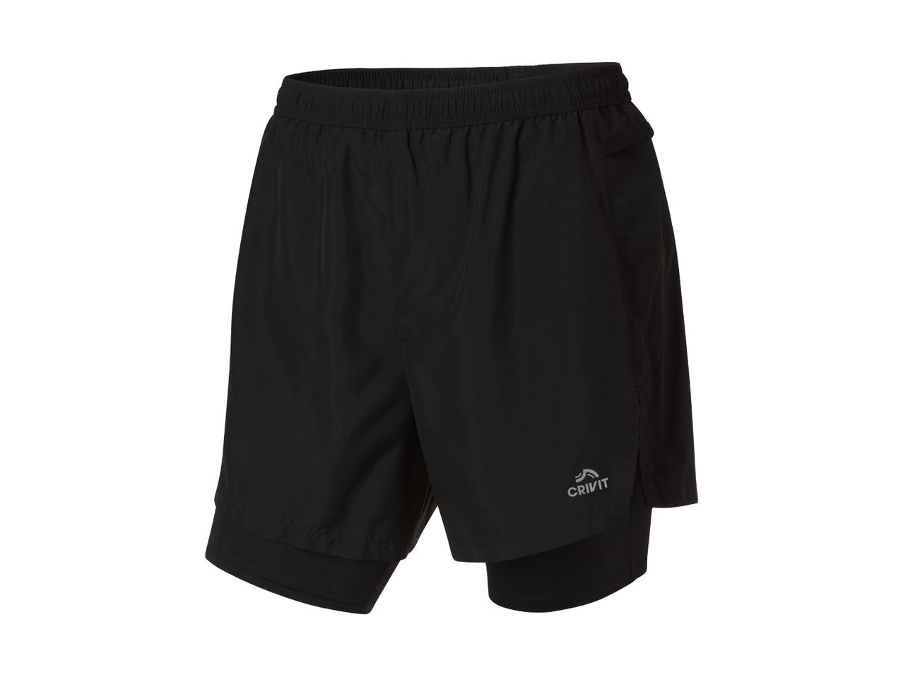 Crivit black men's running shorts with inner liner.
