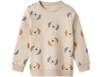 Camisola bege infantil com estampa de cachorro