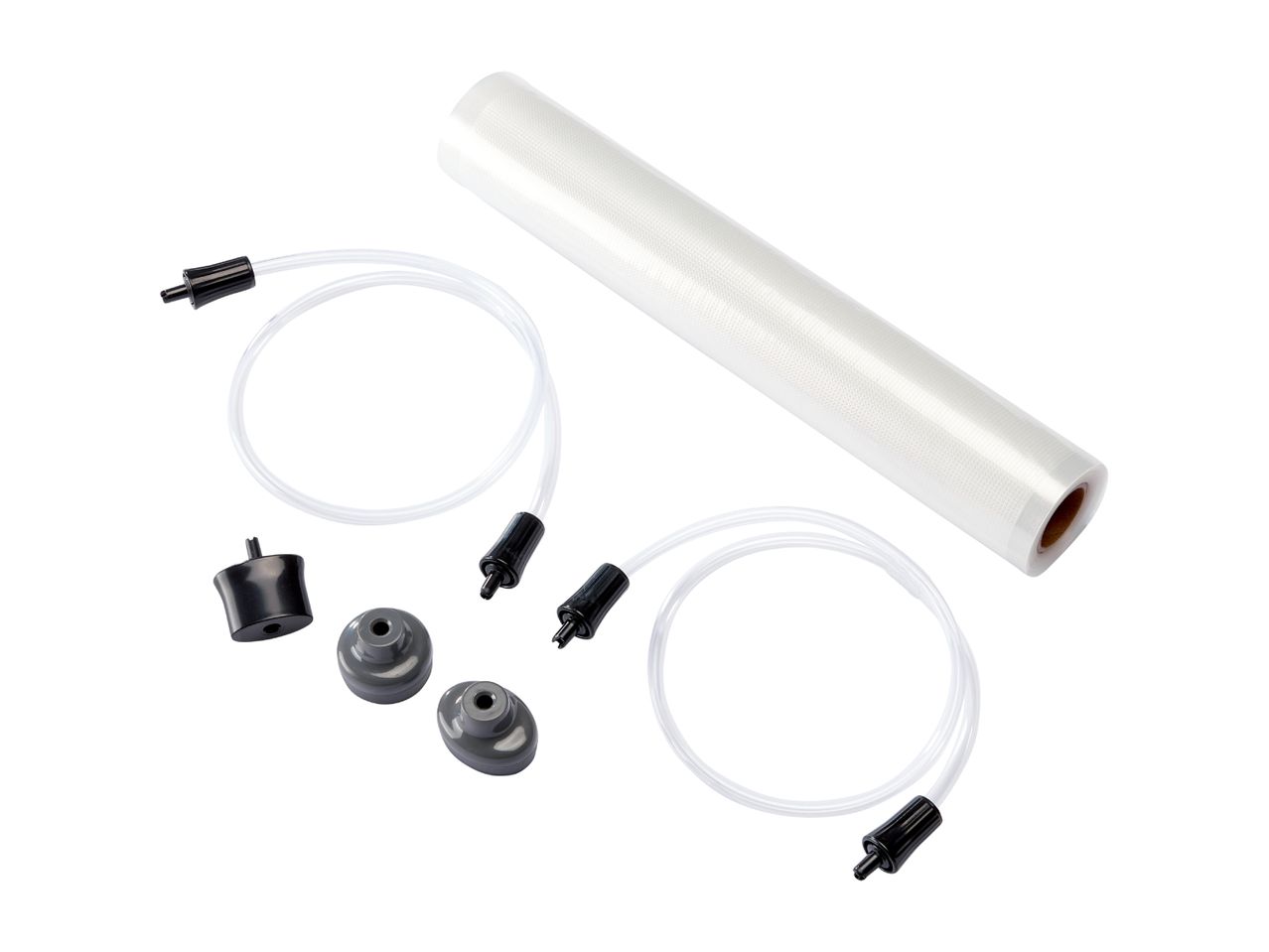 Fiber optic cable kit with connectors and protective sleeve.