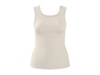 Cream ribbed tank top for women