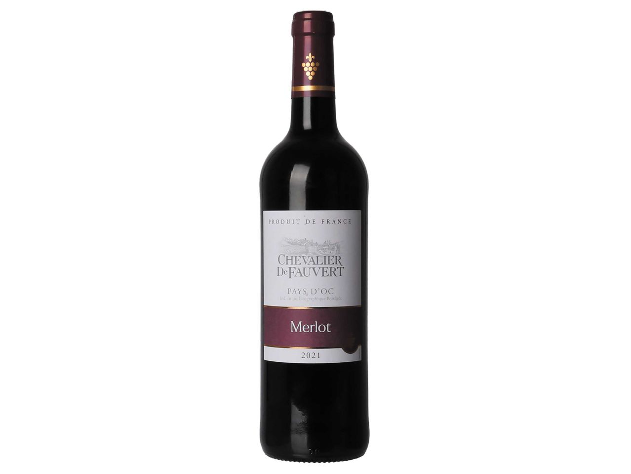 Vin Merlot 2021 de France, Chevalier De Fauvert.