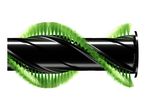Vacuum cleaner brush roll with green bristles.