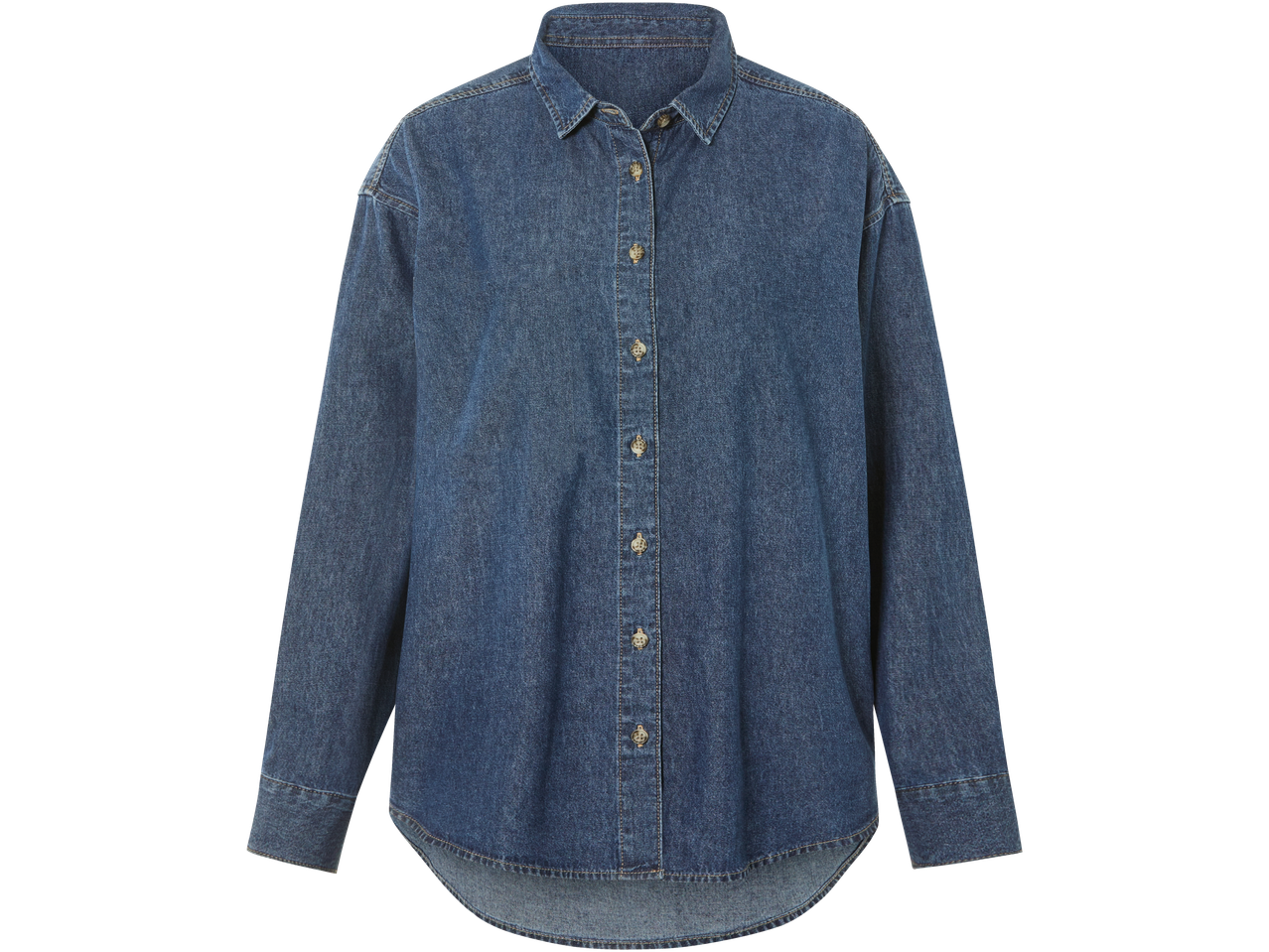 Duga denim košulja.