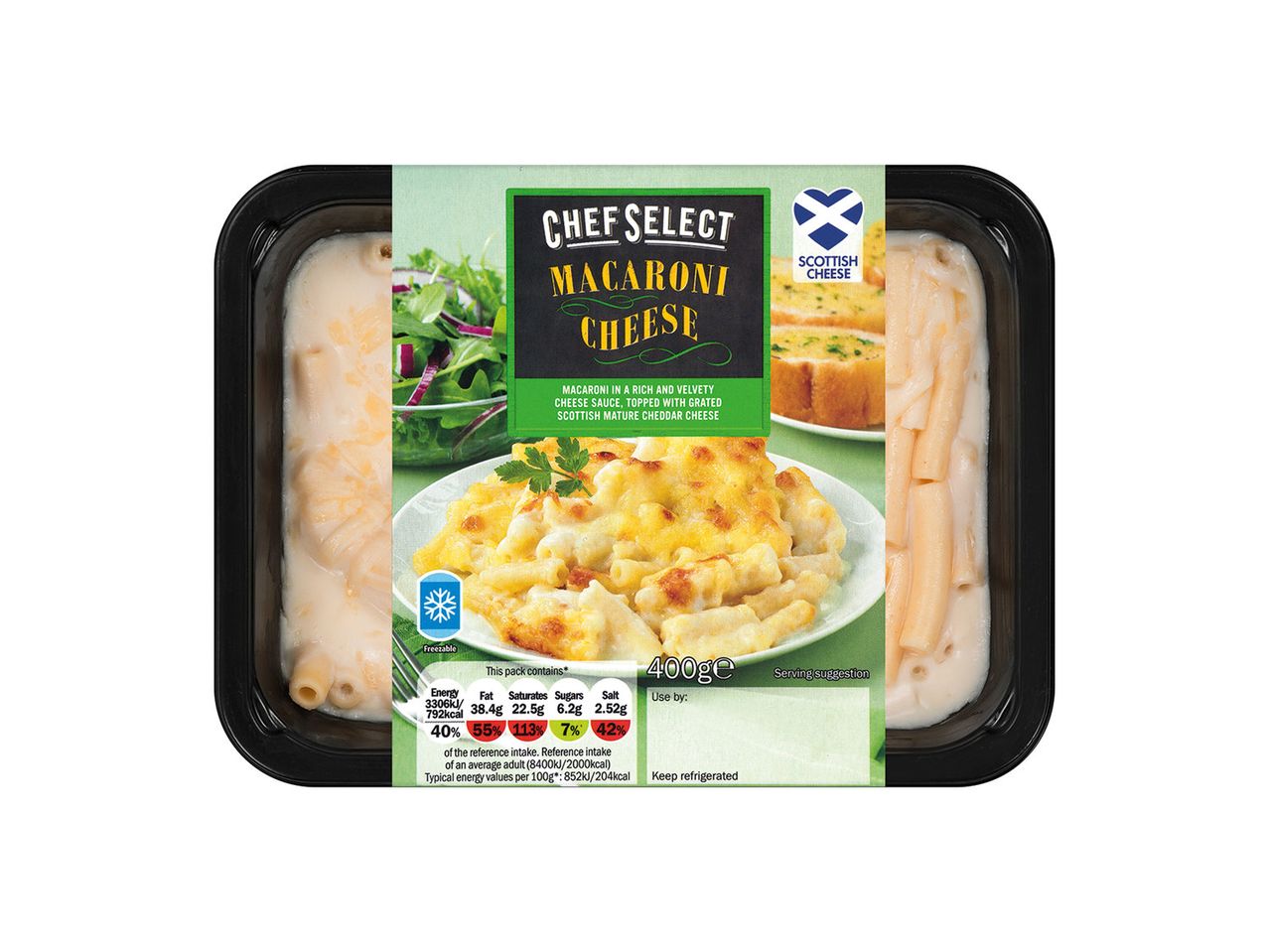 Chef Select: Macaroni cheese with Scottish cheddar.
