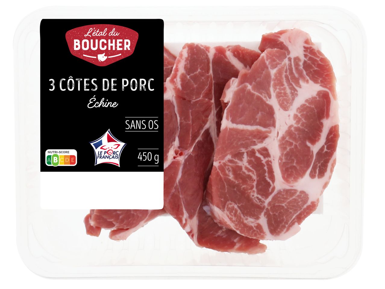 Côtes de porc L'étal du Boucher, 450g.