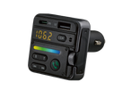 Transmissor de áudio FM Bluetooth Tronic com display, portas USB e ficha de carregador de carro.