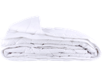 Folded white duvet.