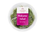 Japanese style wakame salad with garlic and sesame in a clear plastic container, 100g