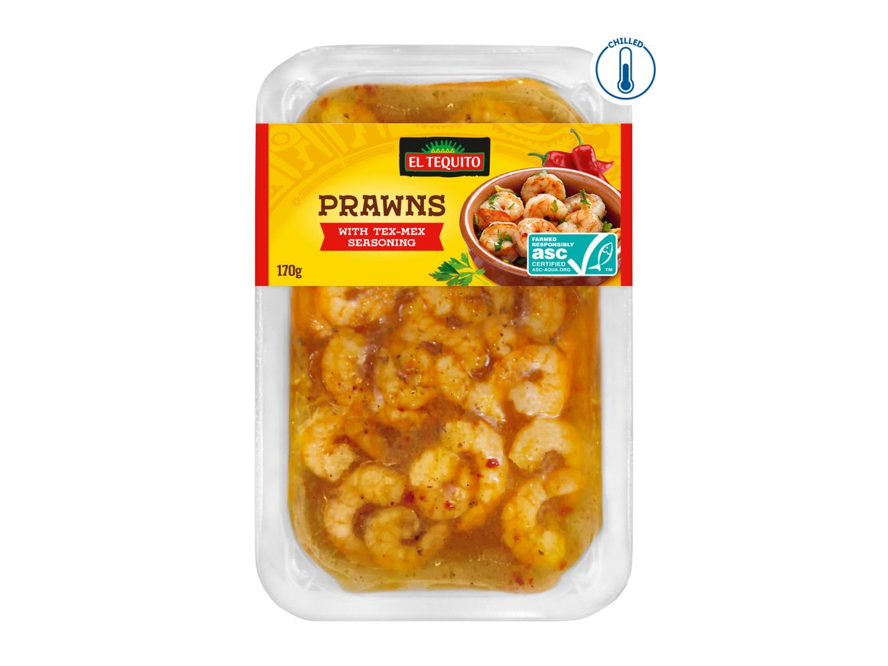 A package of Delhaize brand garlic shrimp in a savory sauce.