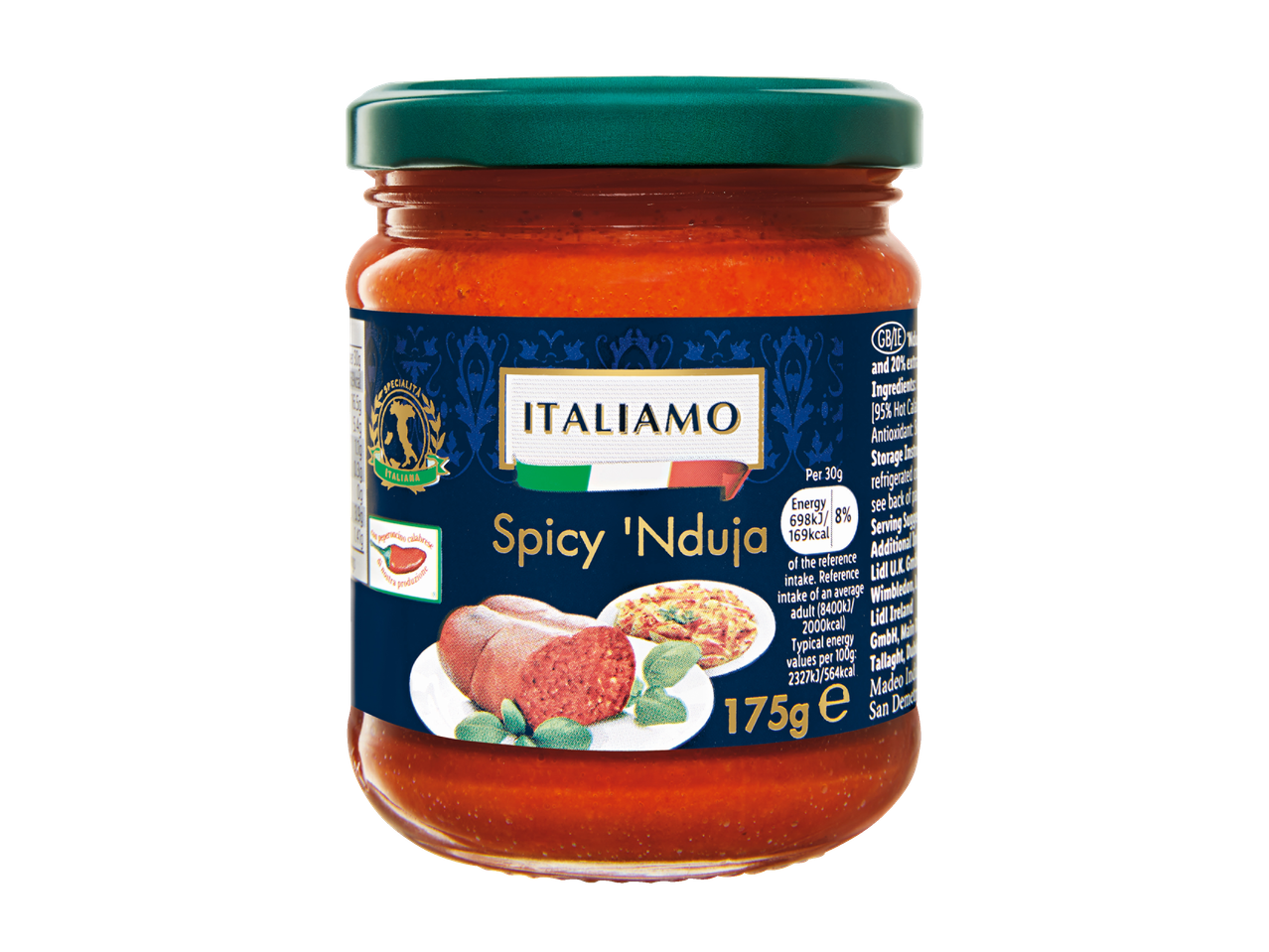 Italiamo Spicy 'Nduja Spread in a jar, 175g.