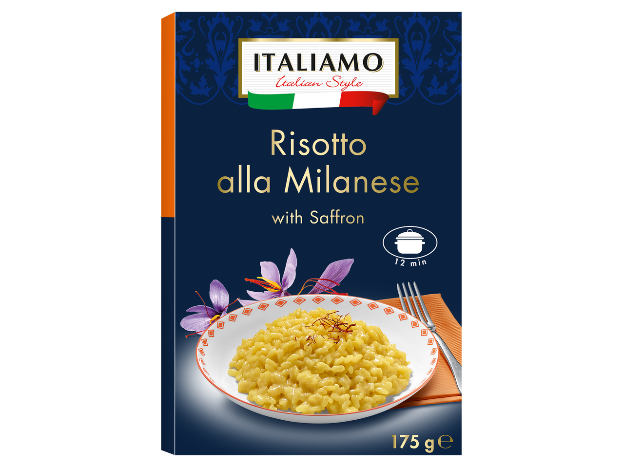 Sáfrányos milánói rizottó 175 g-os kiszerelésben.