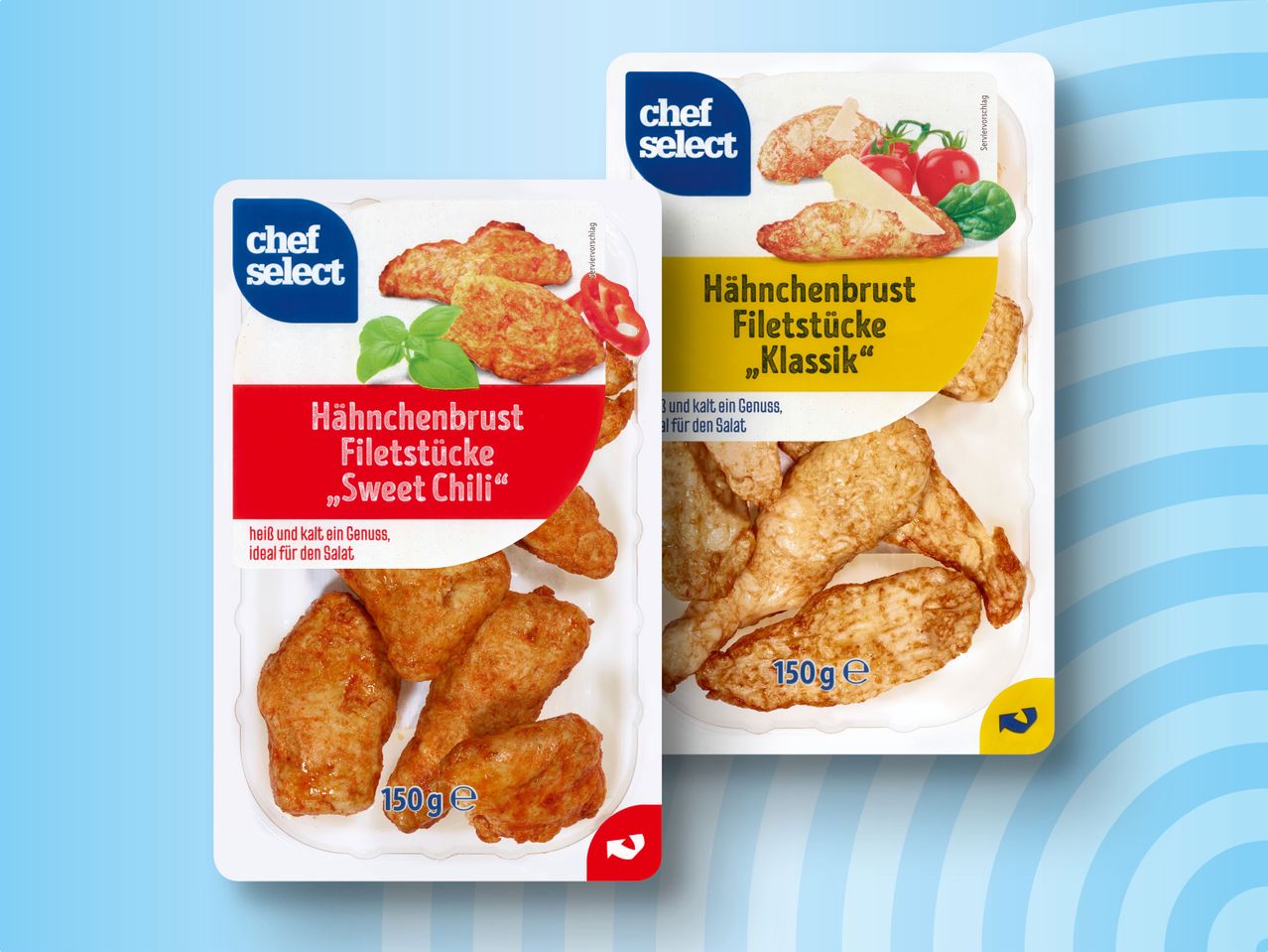 Chef Select Hähnchenbrustfilet: Klassik und Sweet Chili.