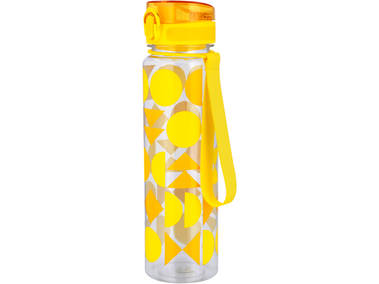 Lidl waterfles met geel en oranje geometrisch design