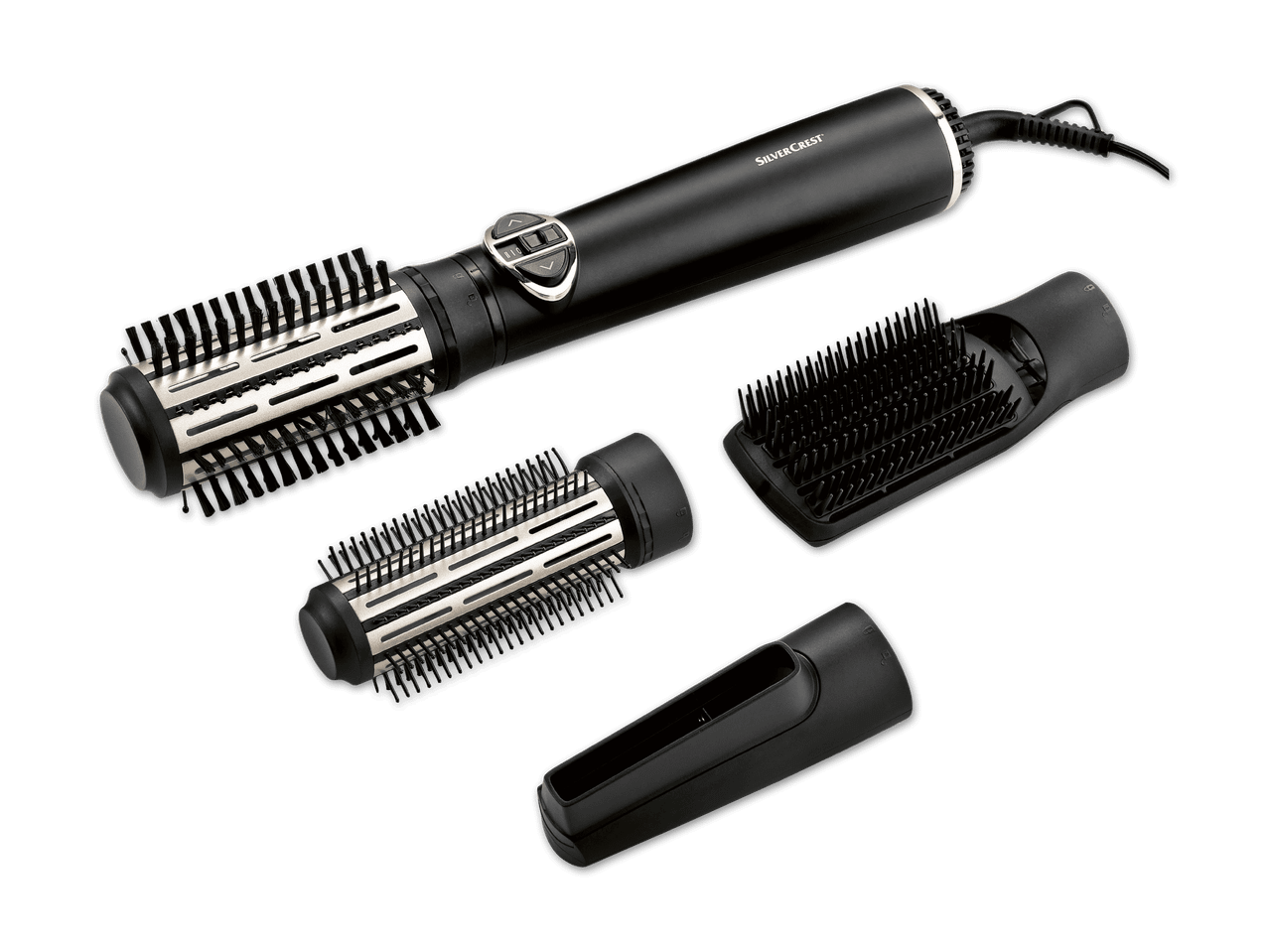 SilverCrest Warmluftbürste mit verschiedenen Aufsätzen