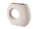 Moderne weiße Keramikvase mit ovaler Öffnung
