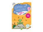 Children's workbook for ages 5-6, focused on writing, sorting, and sums, with a frog illustration.