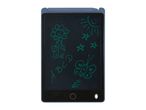 Blue LCD writing tablet with a flower, sun, stars, butterfly, and ABC drawn on it.