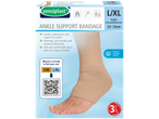 Sensiplast® Ankle Support Bandage, L/XL size, with features and washing instructions.