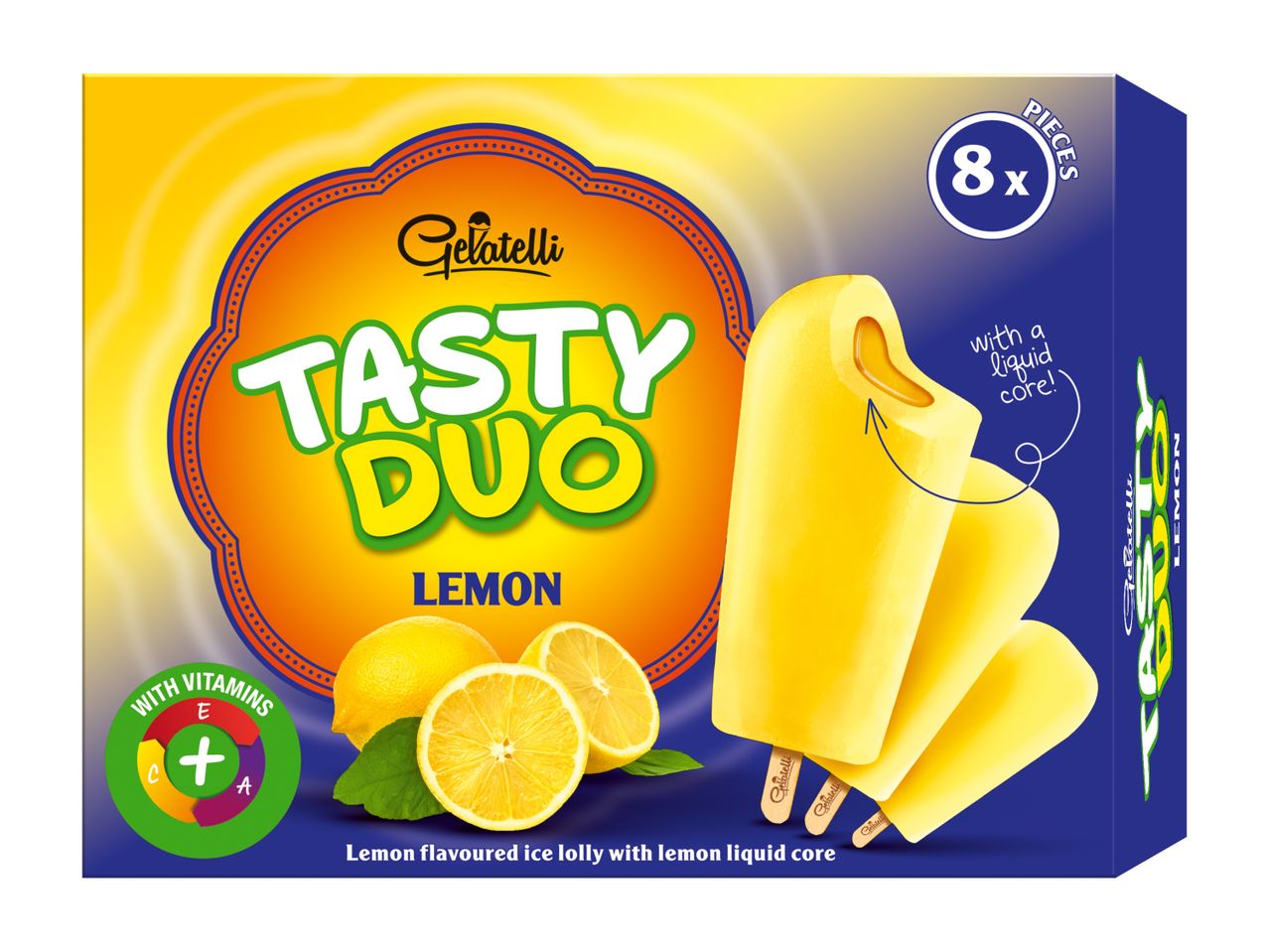 Pakovanje sladoleda Glico Tasty Duo ukusa limuna.