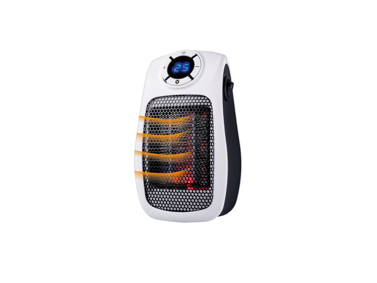 Aquecedor cerâmico de tomada TRONIC® com display digital e fluxo de ar quente.