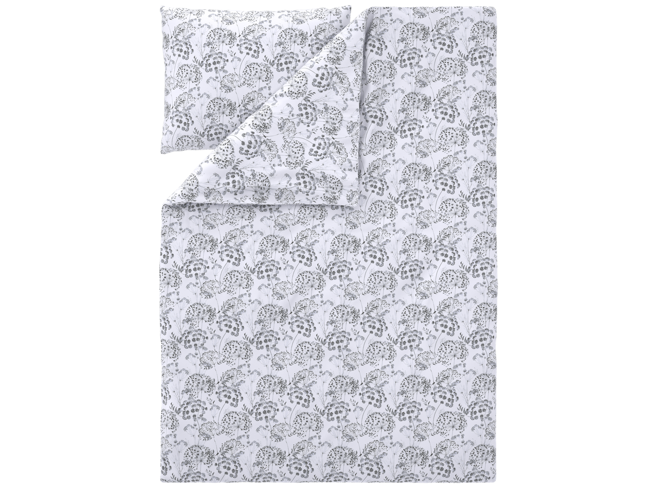 LIVARNO® mikropluošto satino patalynės komplektas su pilku gėlių raštu