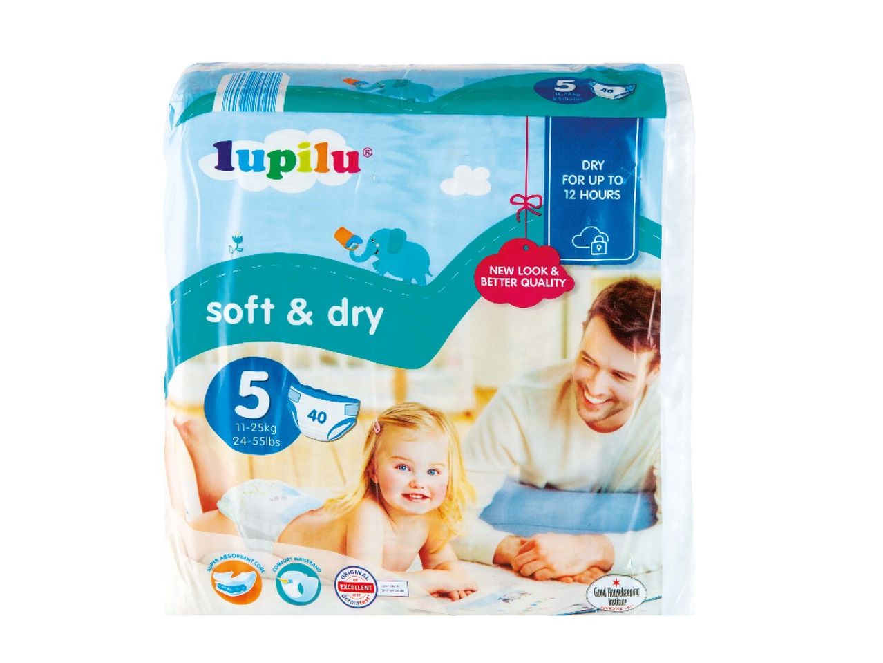 Lupilu soft & dry diapers, size 5.